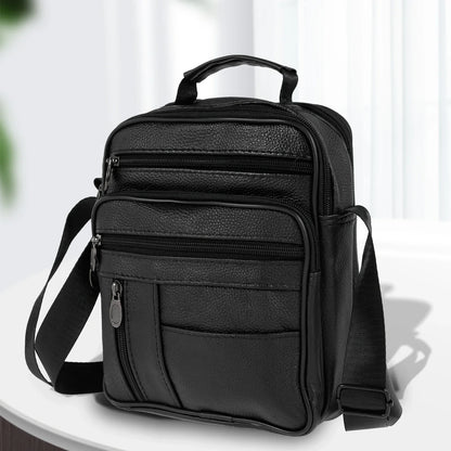 Leather Shoulder Bag for Men Small Crossbody Backpack Shoulder Bag with Adjustable Shoulder Straps PU Leather Chest Bag Daypack