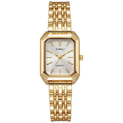 Stainless Steel Strap Watch Women Luxury Gift Quartz Wristwatch Student Fashion Simple Square Quartz Watches