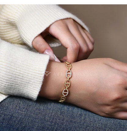 D VVS1 Color Moissanite Diamond Bracelet for Women Men 925 Sterling Silver Adjustable chain Sparkling Hand Fine Jewelry