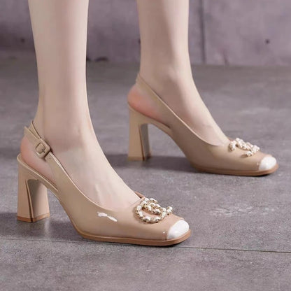 2026 New Fashion Buckle Designer Women's Sandals Casual Comfortable Open-Heel Shoes Summer Everyday Shopping Women's High Heels
