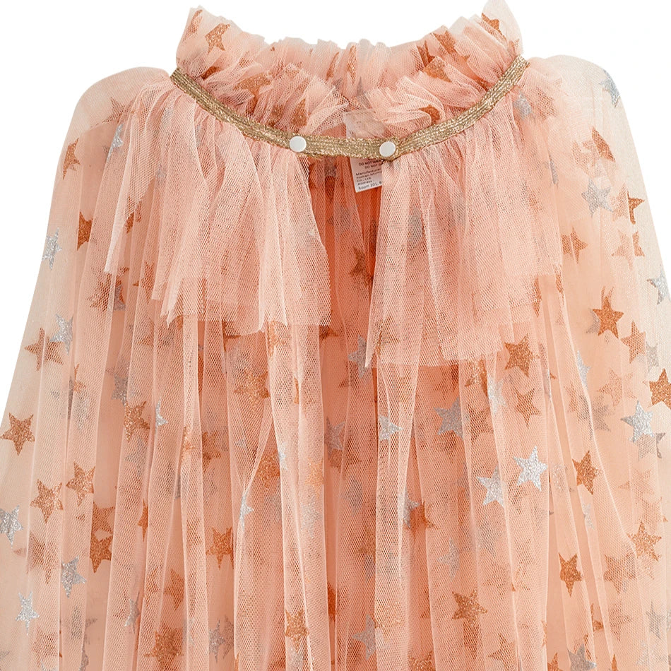 2026 Baby Girls Sequin Shawl Child Xmas Birthday Party Cape Halloween Cosplay Costume Kids Princess Cloak Clothes Christmas Gift
