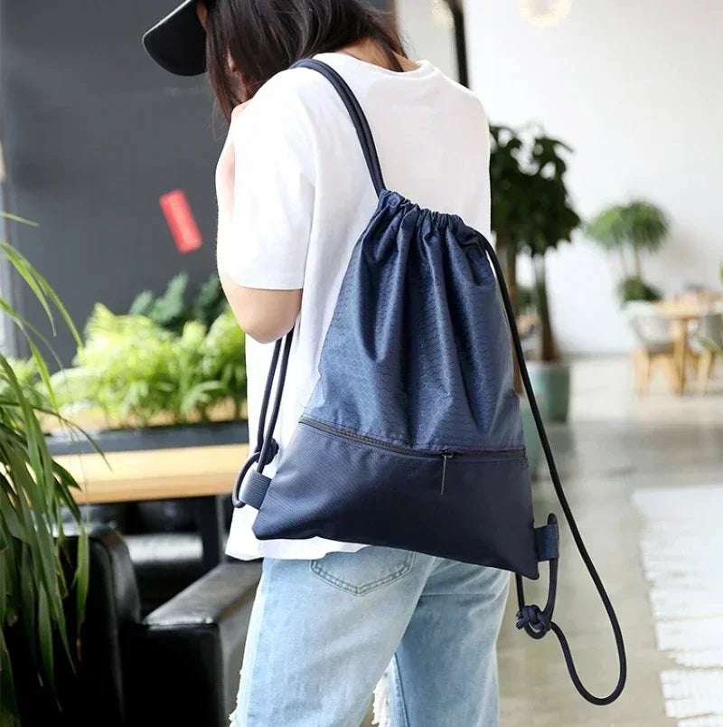 Sport 5 Colors Drawstring Pocket Simple Backpack Men's and Women's Fitness Backpack Lightweight Basketball Bag Oxford Zipper Bag