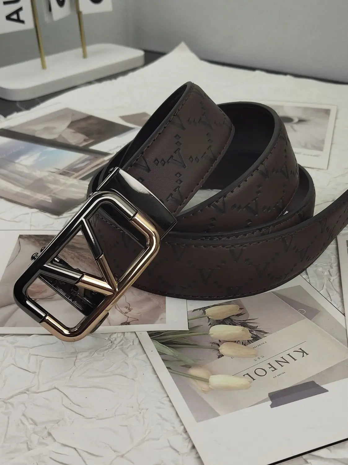 2026 Luxury Designer Belt for Men – Letter Pattern, High-Quality Leather, Metal Buckle, Business & Casual Wear