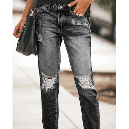 Calça Jeans Y2K Cintura Alta Casual Streetwear Slim Fit com Elasticidade
