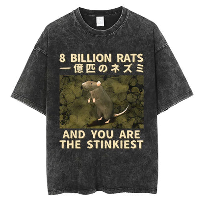 I Do Not Think Therefore I Do Not Am T-shirt Funny Japanese Style Opossum Vintage Washed T Shirt Unisex Fashion Humor T-shirts