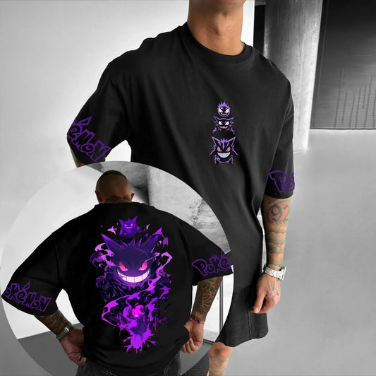 Anime Printed T-shirt Cotton Men and Women Summer New Item Plus Size T-shirt Street Harajuku Loose Casual Short Sleeved