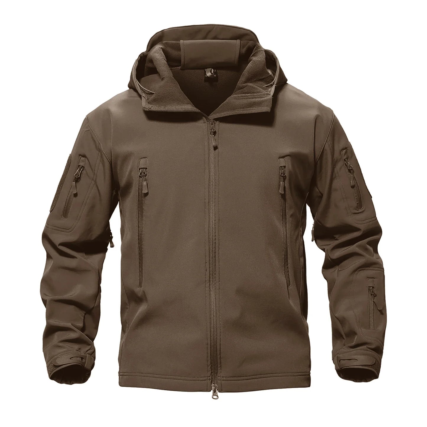 Solid Waterproof Fleece Lined Jacket Mens Jacket Softshell Outwear Coat Windbreaker Outdoor Warm Clothes with Pockets