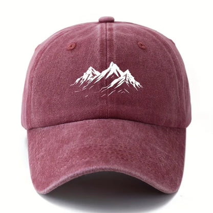 Men's printed mountain baseball cap classic style outdoor adventure sun protection lightweight duckbill cap, truck driver cap.