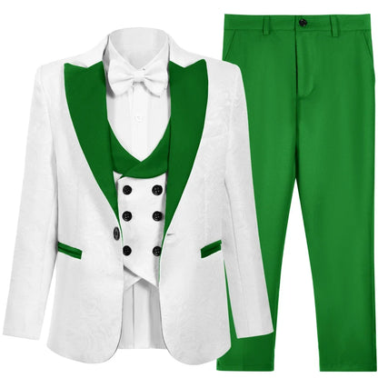 Multi-colors Boys Formal Suit Set 4 Pieces 3-14T Fast Delivery Kids Slim Fit Suits Wedding Ring Bearer Outfit Handsome Tuxedo