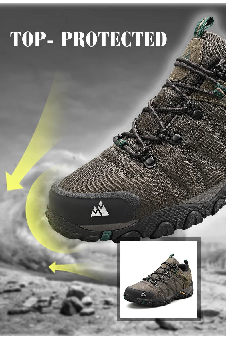 Non-slip Men Hiking Shoes Breathable Outdoor Wear Resistant Splashproof Climbing Men Sneaker Tourism Mountain Shoes