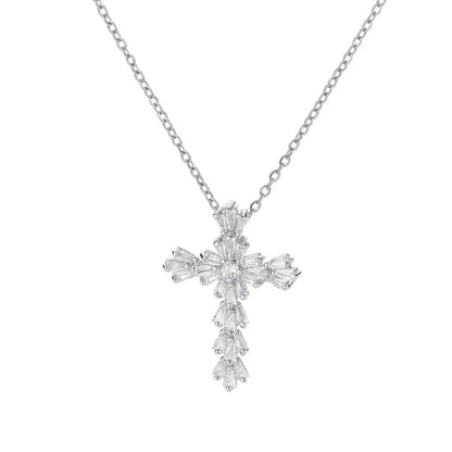 Stainless Steel Jesus Cross Necklace For Women Men Gold Color Caravaca Angels Crucifix Charm Choker Rapper Jewelry Hip Hop Gift