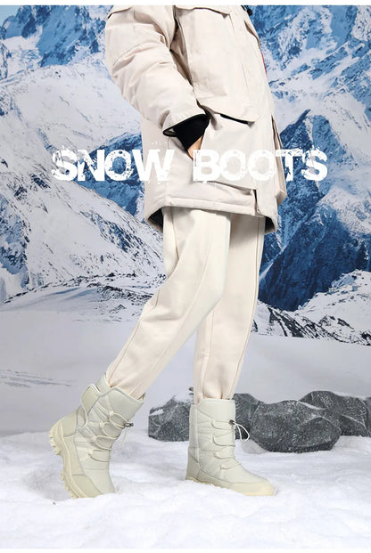 Men's Winter Shoes Waterproof Men's Boots Warm Plush Couple Snow Boots Outdoor Non-slip Hiking Boots Men Work Ankle Boots