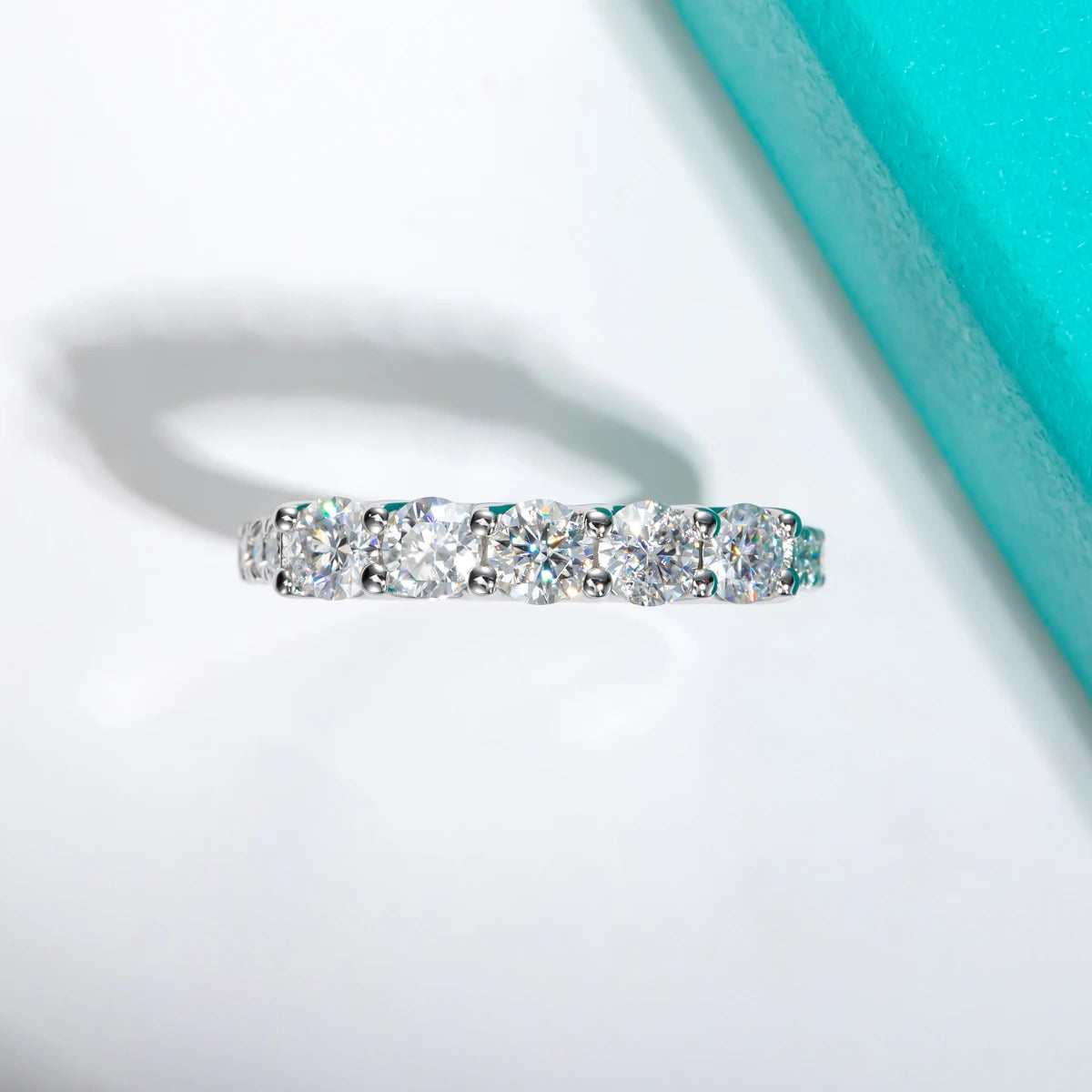 4mm D Color Moissanite Wedding Band Ring 925 Sterling Silver 18K Gold Plated Promise Band Rings Jewelry Gifts