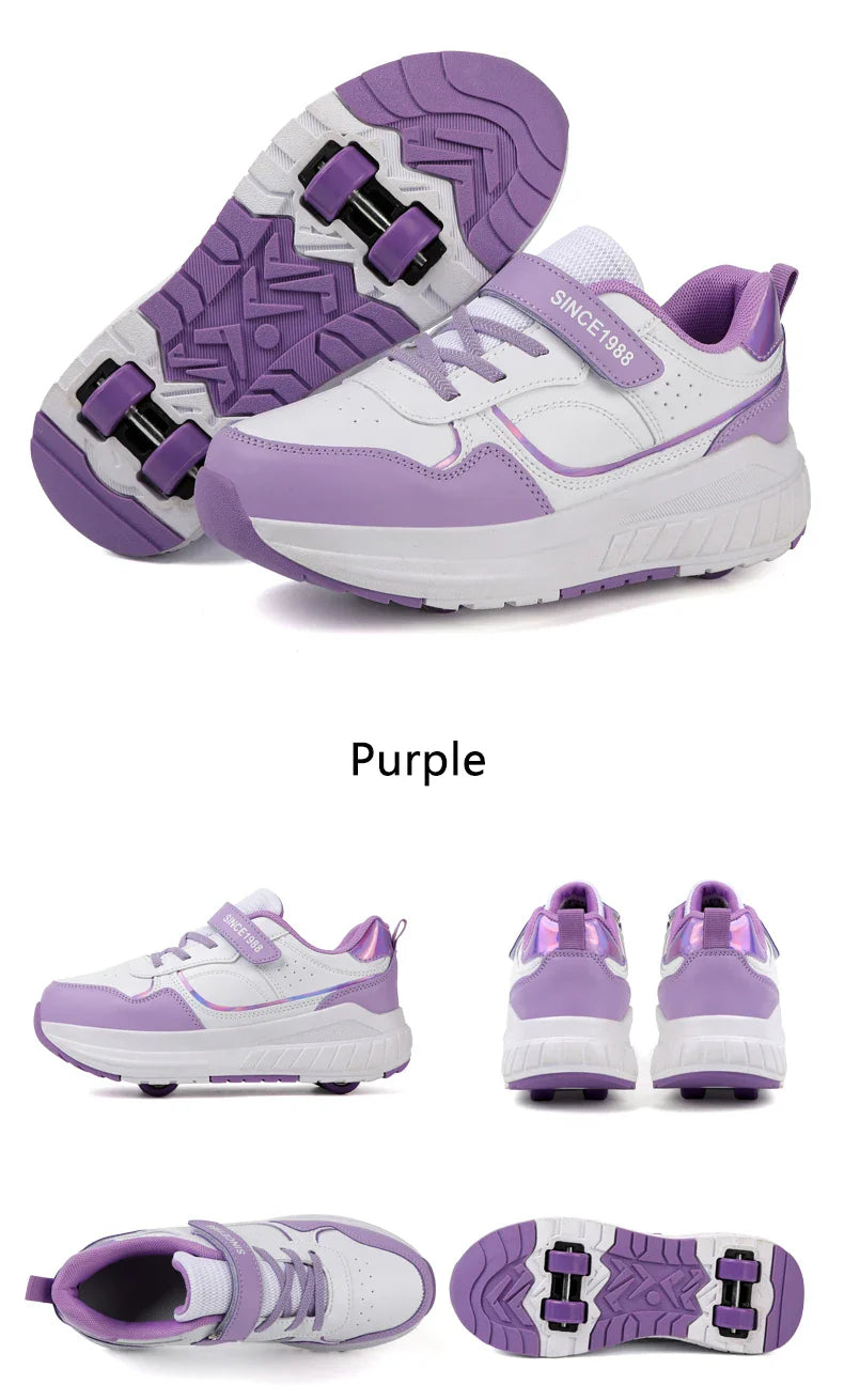 Roller Skate Shoes Kids Autumn 2024 Children Fashion Casual Sports Toy Birthday Gift Games Boys 4 Wheels Sneakers Girls