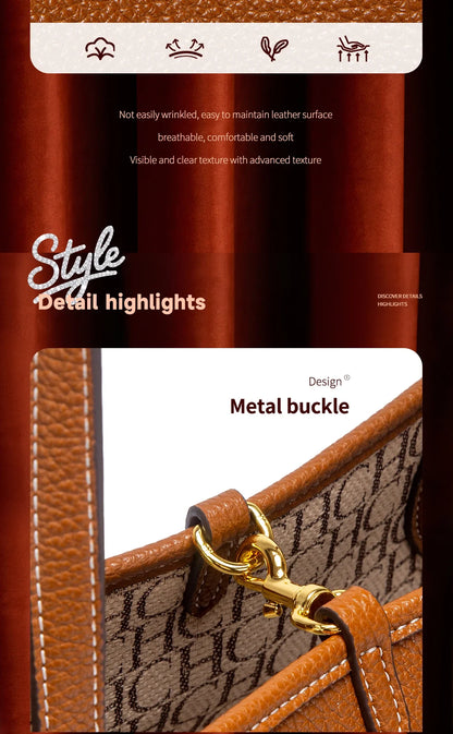 Women's Tote Bag 2025 Autumn New Coffee Color Handbag Double sided Mother Child Casual Shopping Bag