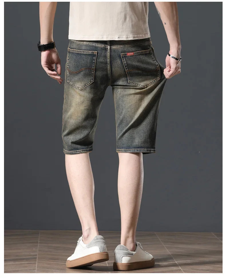 2025 New Summer Brand Stretch Thin Bermuda Masculina Cotton Denim Jeans Men Knee Length Soft Ropa Hombre Shorts