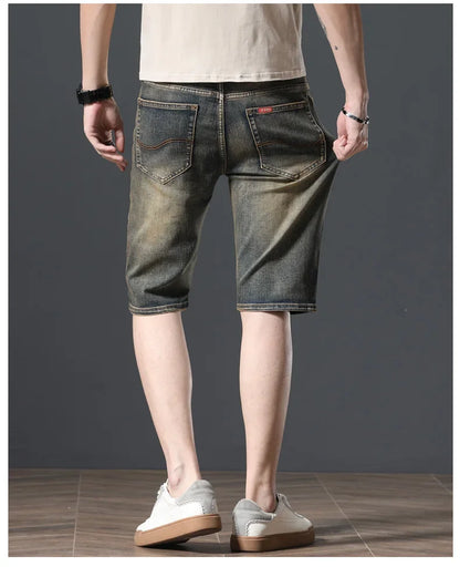 2025 New Summer Brand Stretch Thin Bermuda Masculina Cotton Denim Jeans Men Knee Length Soft Ropa Hombre Shorts