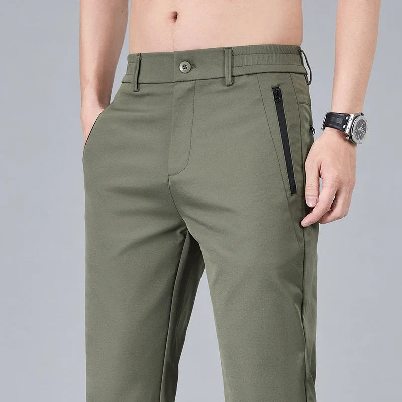 Fashion New in Men's Casual Pants Straight Slim Thin Korean Breathable Comfortable Brand Male Clothing Summer Trousers