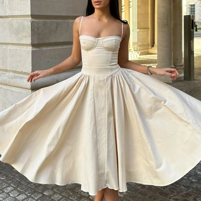 Summer Party Dresses 2025 New Arrivals Fit and Flare Elegant Midi Dress Red Night Date Dress