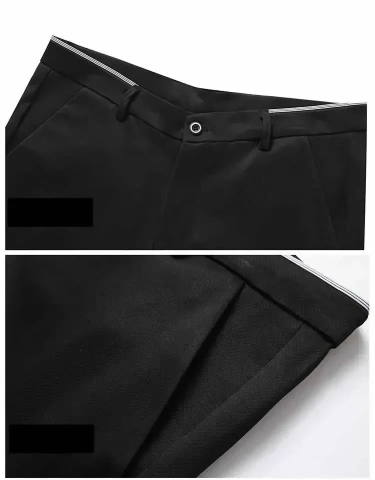 Men‘s Suit Pants Business Office Male Dress Pants Elastic Wrinkle Resistant Big Size Classic Casual Trousers Black Navy Blue