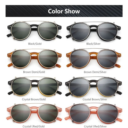 Steampunk Style Glasses (Anti Blue Light Blocking Eyewear) + Clip Lenses