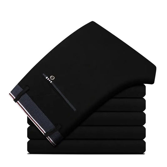 Slim Fit Mens Trousers 4-Way Stretch, Wrinkle Free Formal Office Pants, Breathable Thin Dress Pants for Business Travel Wedding