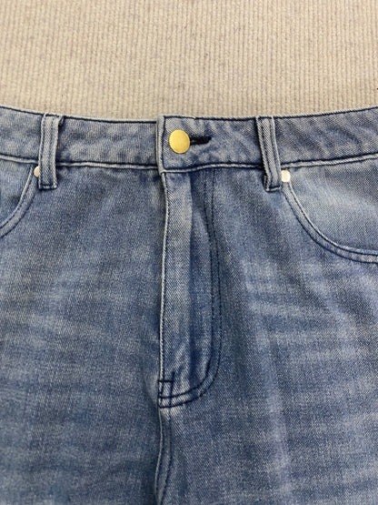 Calça jeans unissex estilo casual de rua, estilo ins, corte reto, lavagem envelhecida retrô, usada, novidade primavera 2026, street style americano.