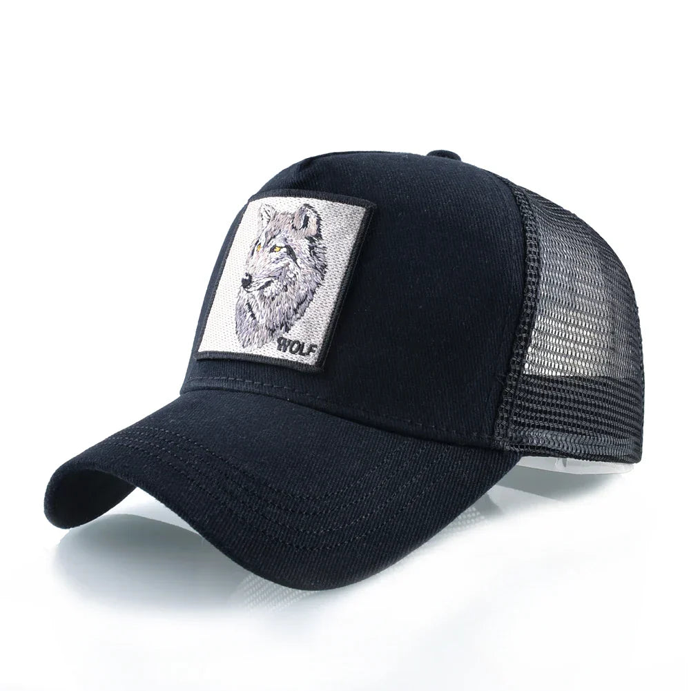 Baseball Cap With Embroidery Wolf Patch Men's Snapback Baseball Hat Four Seasons Outdoor Fashion Visor Caps Women Casual Cap