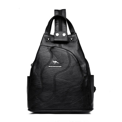 Women Leather Backpacks Zipper Female Chest Bag Travel Back Pack Ladies Bagpack Mochilas School Bags for Teenage Girls Sac A Dos