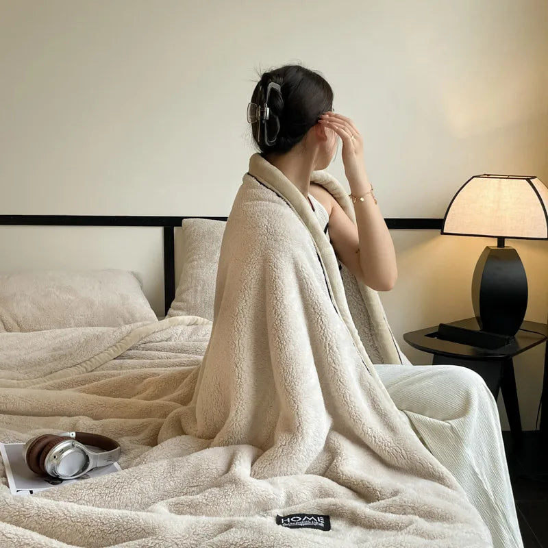 2025 New Comfortable Cotton Velvet Thickened Warm Coral Velvet Blanket Milk Velvet Long Velvet Light Luxury Blanket