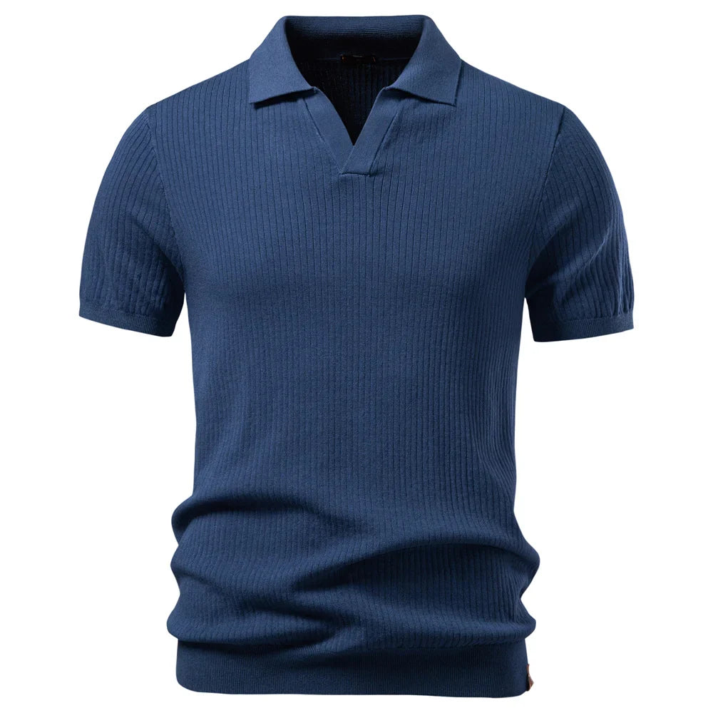 Men's Classic Polo Shirt Solid Color Breathable Elegant Casual Luxury Old Money Style for Men