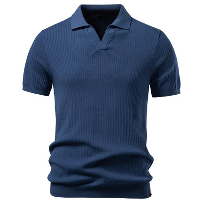 Men's Classic Polo Shirt Solid Color Breathable Elegant Casual Luxury Old Money Style for Men