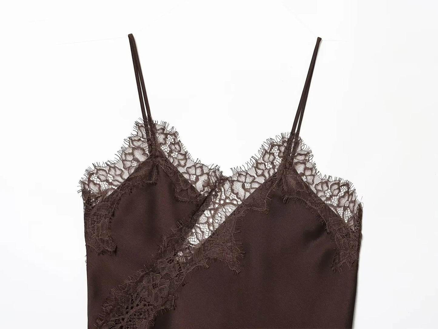 Women Fashion Lace Stitching Camisole Asymmetric Hem Sexy Backless Tank Top Summer Trend Lady Club Party Evening Chic Tops