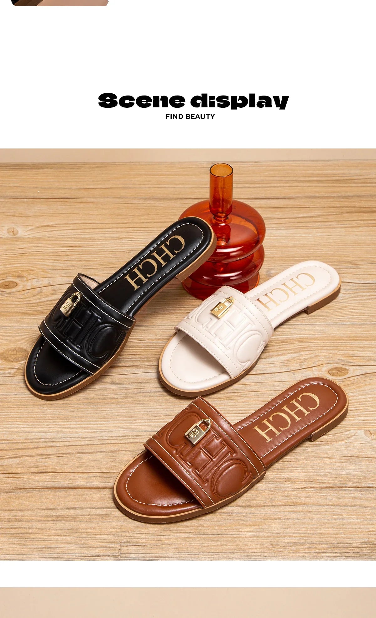Woman Flat Shoes Summer New Solid Color Embossed Sandals Simple Fashion Slippers For Girl Students Shoes
