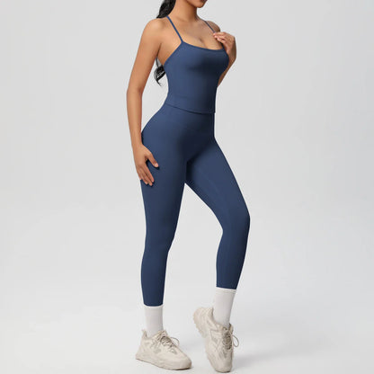 2PCS Yoga Set Nude Feeling Workout Sets Women Tracksuit Gym Push Up Fitness Running Workout Sportwear Sport Bra Leggings Suit