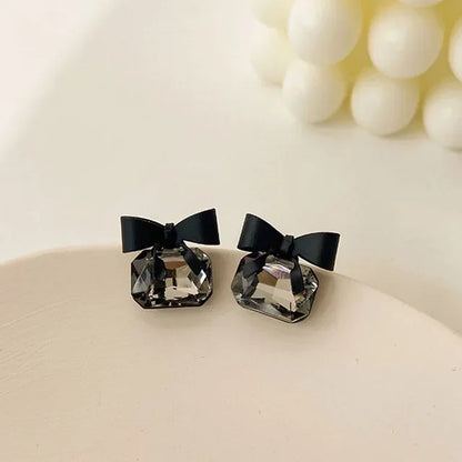 Temperament Stainless Steel Ribbon Long Tassel Bowknot Drop Dangle Earrings for Women Charm Party Jewelry Korean Fashion Gift