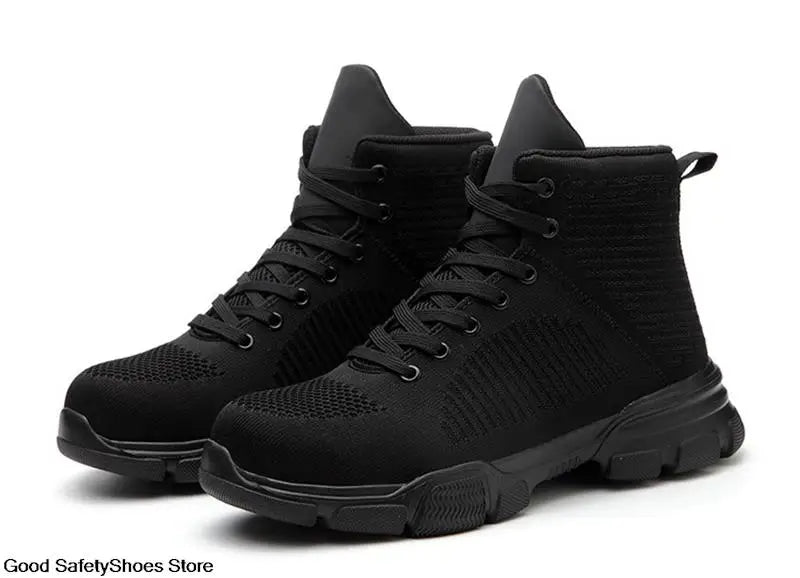 Fashion Safety Boots Men Steel Toe Work Shoes High Top Safety Work Boots Male Anti-smash Construction Protective Footwear