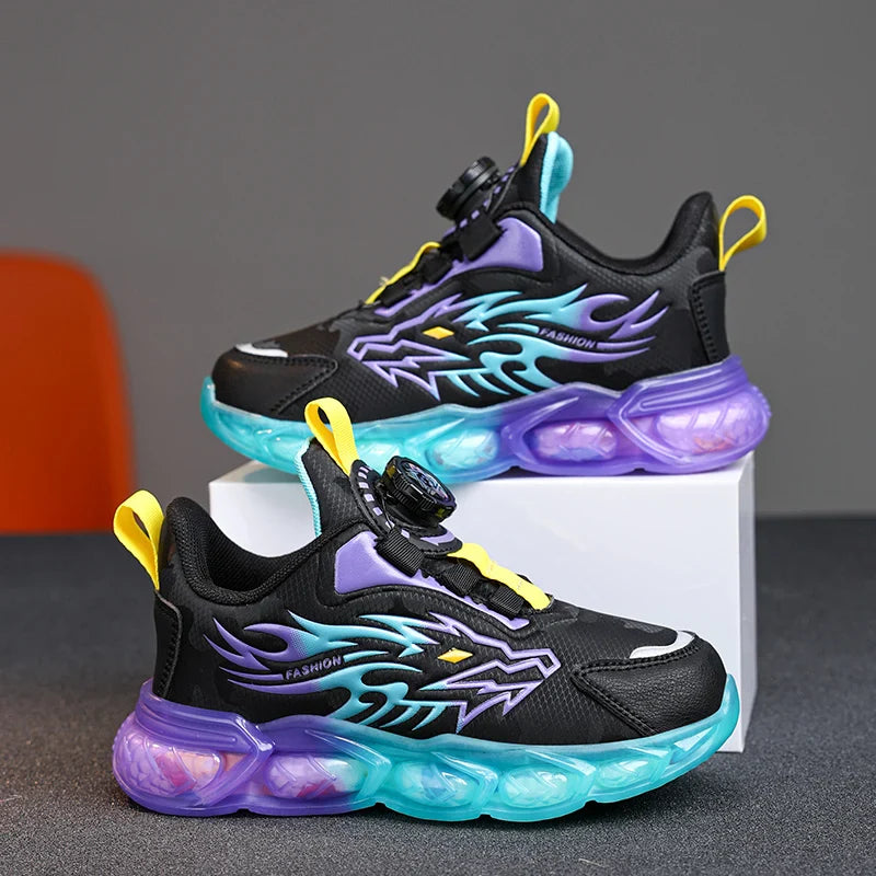 Fashion Children's Leather Casual Shoes For Boy Sneakers Breathable Kids School Walking Non-slip Sport Running Shoes Outdoor