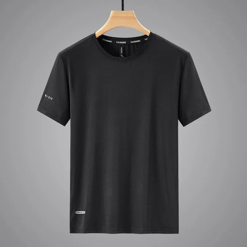 Quick Dry Sport T Shirt Men'S 2024 Short Sleeves Summer Casual White Plus OverSize 6XL 7XL 8XL 9XL Top Tees GYM Tshirt Clothes