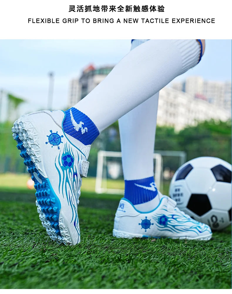 Children Soccer Shoes Kids Football Boots Cleats Boys Lightweight Training Boots Youth Outdoor Futsal Shoes Non-slip Sneakers