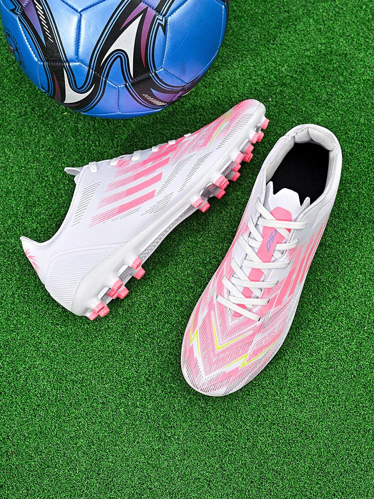 Soccer Cleats for Men Women Breathable Cushioned Insole Anti-Slip Football Shoes for AG/TF Outdoor Sports Boots