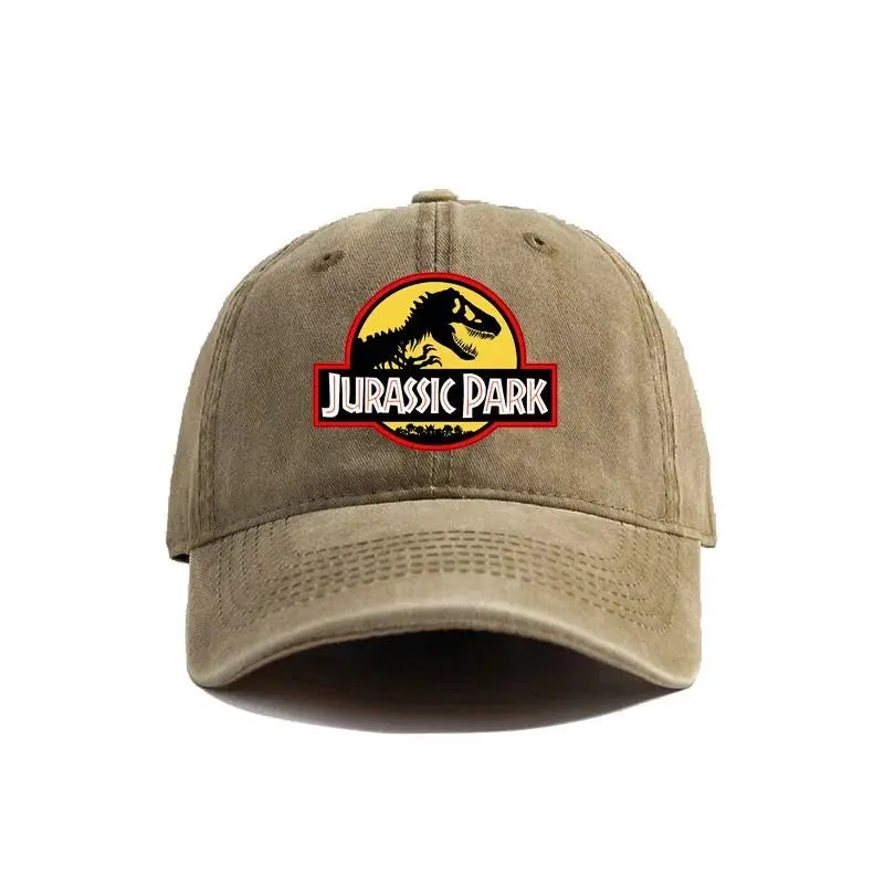Jurassic Park Baseball Cap Distressed Hats Cap Dinosaur Men Retro Outdoor Summer Adjustable Hat Casual Versatile Sun Protection