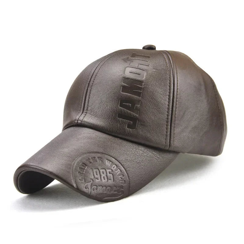 Vintage Men Beret Hat Leather Flat Hats Warm Autumn Winter Windproof Adjustable High Quality Peaked Cap Mens Retro Beret Caps