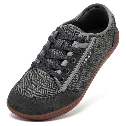 Barefoot Shoes Mens Womens | Zero Drop | Wide Toe | Minimalist Cowhide Leather Lace Up Fashion Sneakers