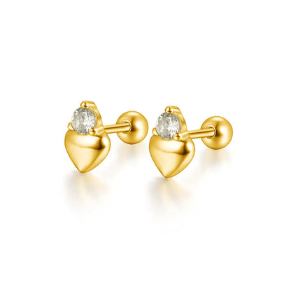 925 Sterling Silver Fashion Love Butterfly Romantic Star Crown Screw Stud Earrings for Women Ear Bone Piercing Jewelry