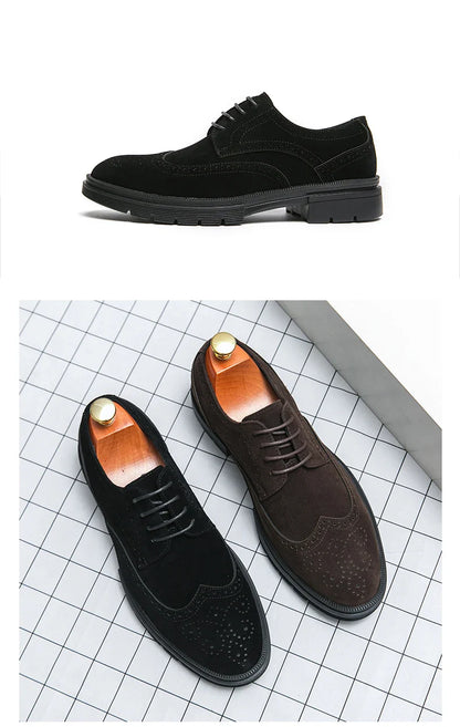 High Quality Brogues Classic Casual Business Shoes Men Fashion Wedding Social Office Leather Shoes For Men Formal Carving Shoes