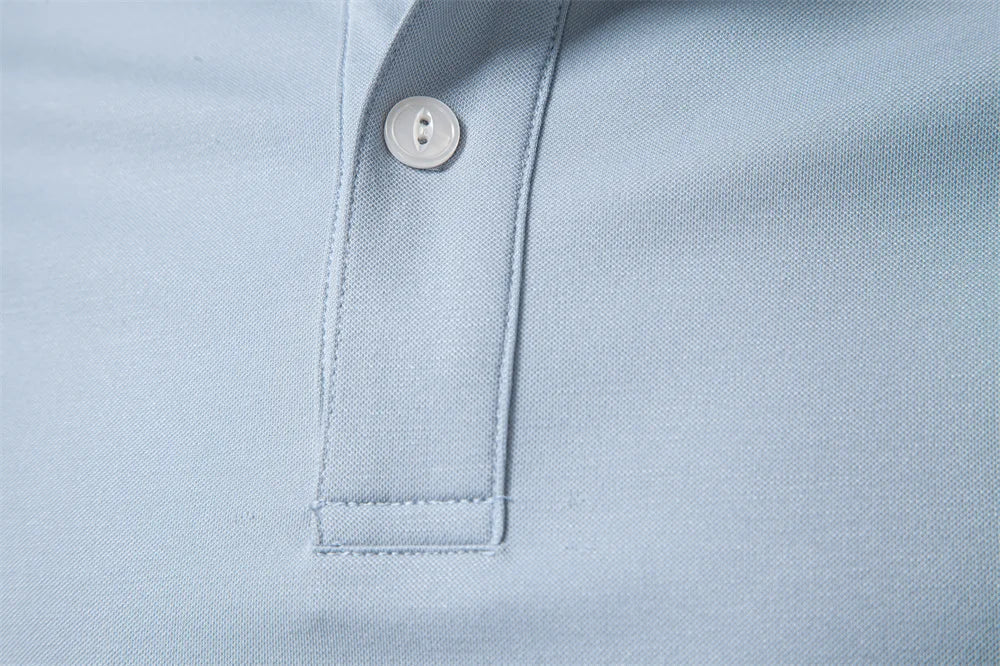 Old Money Polo Shirt Men‘s Solid Color Design Premium Fabric Skin Friendly Cool Breathable Soft Wear