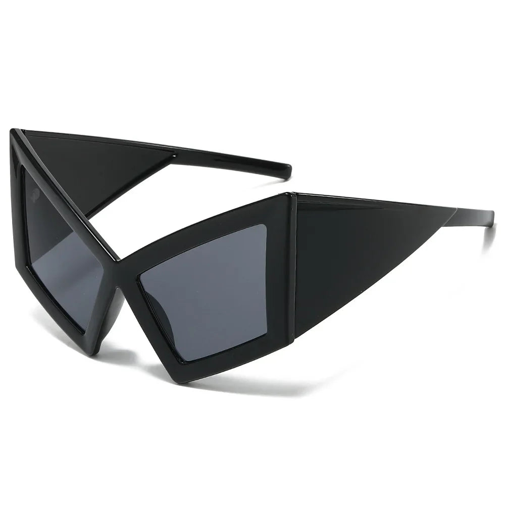 Fashion Oversized Cat Eye Sunglasses Women Red Shades UV400 Retro Gradient Men Wide Legs Sun Glasses