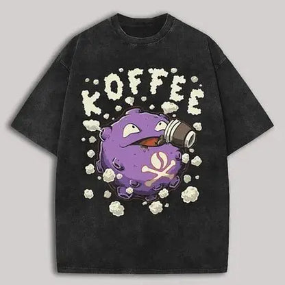 Short Sleeve Tee Anime Washed Vintage Graphic T-Shirt Man Women Cosplay Casual Tops Y2k Streetwear