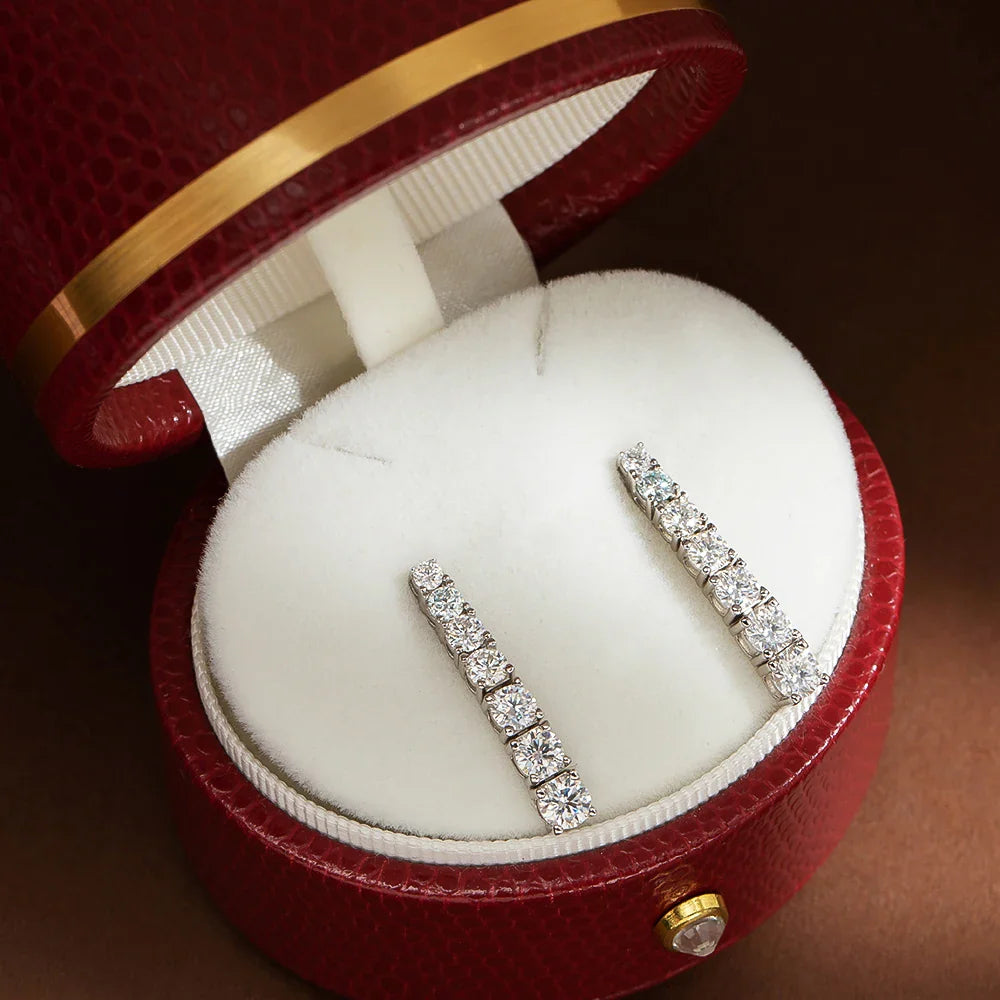 100% 925 Sterling Silver 2.82CT Moissanite Diamond Earrings For Women Long Tassel Earring Sparkling Party Fine Jewelry